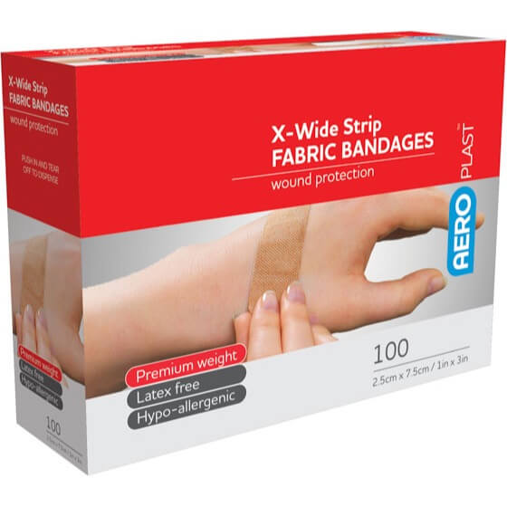 Fabric Strips X-Wide (Plasters) Pack 100