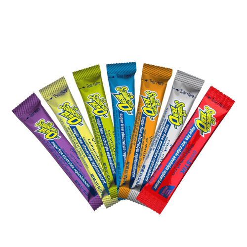 Showing assorted flavours of sqwincher qwik stiks