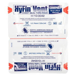 Hyfin Chest Seal showing front of a twin pack
