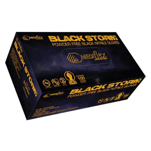 Black nitrile gloves in box 100 by
