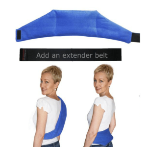 Long wheat bag for neck pain. Available with extender belt for additional length