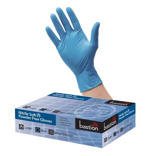 Bastion Nitrile Gloves Blue Box 100