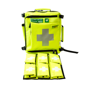 Modulator first aid backpack with the allergy medication board and six insulated pouches