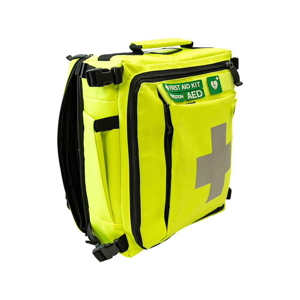 Side view of the Modulator allergy first aid kit backpack