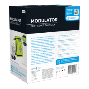 Modulator first aid kit backpack retail box, back