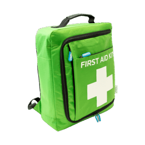 AeroKit Modulator Lite first aid backpack in green, 38 x 44 x 7cm, front view