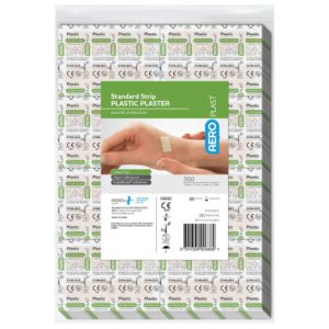 Bulk bag of 500 AeroPlast plastic standard strip bandaids