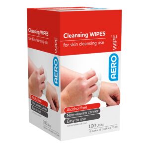 Box of 100 AeroWipe alcohol-free antiseptic cleansing wipes