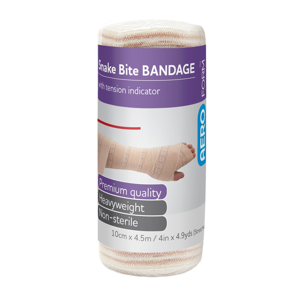 AeroForm snake bite bandage with tension indicators, 10cm x 4.5m short roll