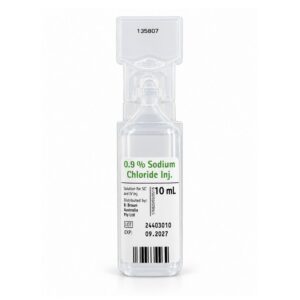 Single 10ml B. Braun 0.9% Sodium Chloride Injection Mini-Plasco connect plastic ampoule