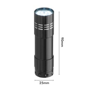 LED pocket torch dimensions 90 mm long and 25 mm wide