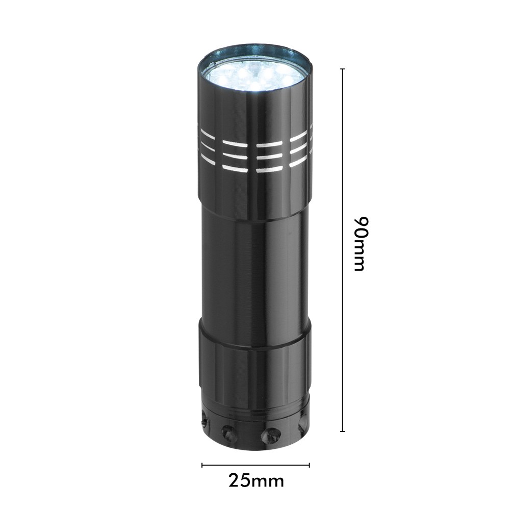 LED pocket torch dimensions 90 mm long and 25 mm wide